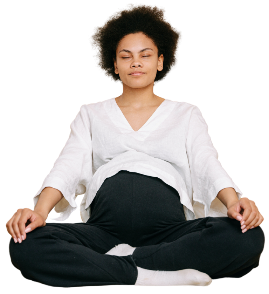 Support Me: Pregnant women meditating